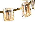 Люстра светодиодная с 8-ю цилиндрическими плафонами янтарного цвета из стекла и стали Andrea Сhandelier Amber варинант исполнения - 3 | Loft Concept в Барнауле