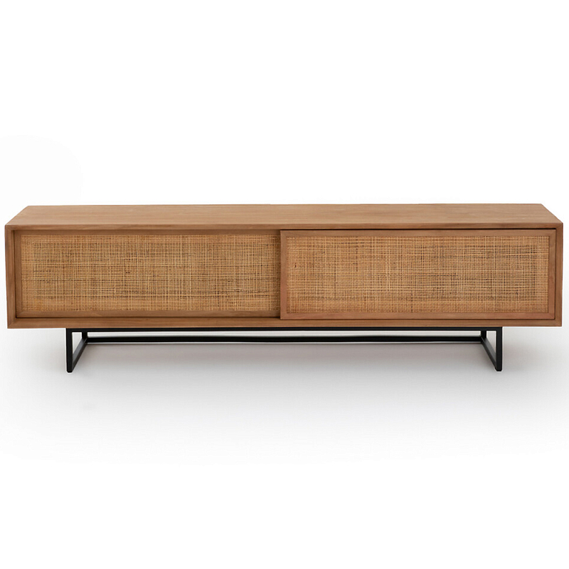 ТВ-тумба из массива тика Busto TV Stand Древесина Черный ТВ-тумба из массива тика Busto TV Stand Древесина Черный в Барнауле | Loft Concept