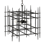 Люстра черная квадратной остроконечной формы Black Square варинант исполнения - 2 | Loft Concept в Барнауле