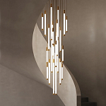 Люстра в современном стиле с 30-ю каскадными светодиодными лампами Golden LED Rain варинант исполнения - 1 | Loft Concept в Барнауле