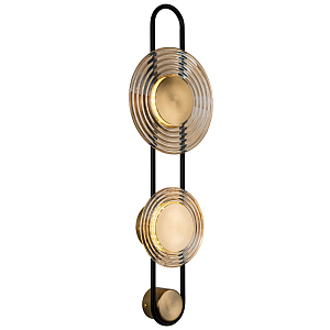 Бра со стеклянными плафонами в форме дисков Savio Brown Glass Disc Light