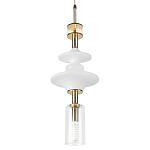 Подвесной светильник со стеклянными элементами и бронзовыми вставками Высота 62 см Gabriel Scott Luna варинант исполнения - 7 | Loft Concept в Барнауле