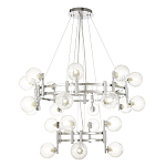 Люстра подвесная с двумя ярусами и 24-ю рельефными прозрачными плафонами из стекла Perforated Glass Bubbles варинант исполнения - 1 | Loft Concept в Барнауле