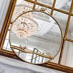 Зеркало настенное в раме золотого цвета с декором птица на ветке Mirror Portal варинант исполнения - 2 | Loft Concept в Барнауле