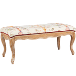 Банкетка из массива бука бежевая с растительным орнаментом Raffael Beige Floral Banquette варинант исполнения - 1 | Loft Concept в Барнауле
