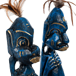 Комплект из 2-х деревянных статуэток Asmat Statuettes Dark Blue варинант исполнения - 6 | Loft Concept в Барнауле