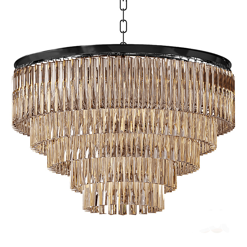 Люстра Odeon Smoke Glass Fringe Chandelier -60 Черный в Барнауле | Loft Concept 