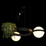 Подвесной светильник с 2-мя шарообразными плафонами и цилиндрическим спотом Light of Еyes варинант исполнения - 7 | Loft Concept в Барнауле