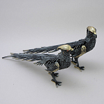 Статуэтка бронзовая пара Фазаны синие Bronze Birds варинант исполнения - 2 | Loft Concept в Барнауле