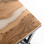 Кофейный столик со столешницей карагач и эпоксидной смолы Trina Coffee Table варинант исполнения - 2 | Loft Concept в Барнауле