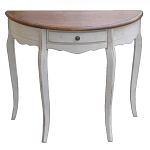 Деревянная консоль полукруглая с ящиком в стиле прованс Interiors Romance варинант исполнения - 1 | Loft Concept в Барнауле