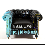 Кресло "Баския и Уорхол" Basquiat Warhol graffiti chair натуральная кожа варинант исполнения - 2 | Loft Concept в Барнауле