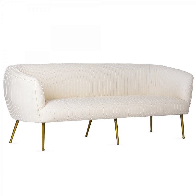 Софа Souffle Settee Leather ivory leather Белый Бронза Софа Souffle Settee Leather ivory leather Белый Бронза в Барнауле | Loft Concept