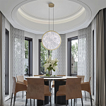 Светодиодный подвесной светильник круглой формы с металлической рамой золотого цвета Marble Glow 47 варинант исполнения - 6 | Loft Concept в Барнауле