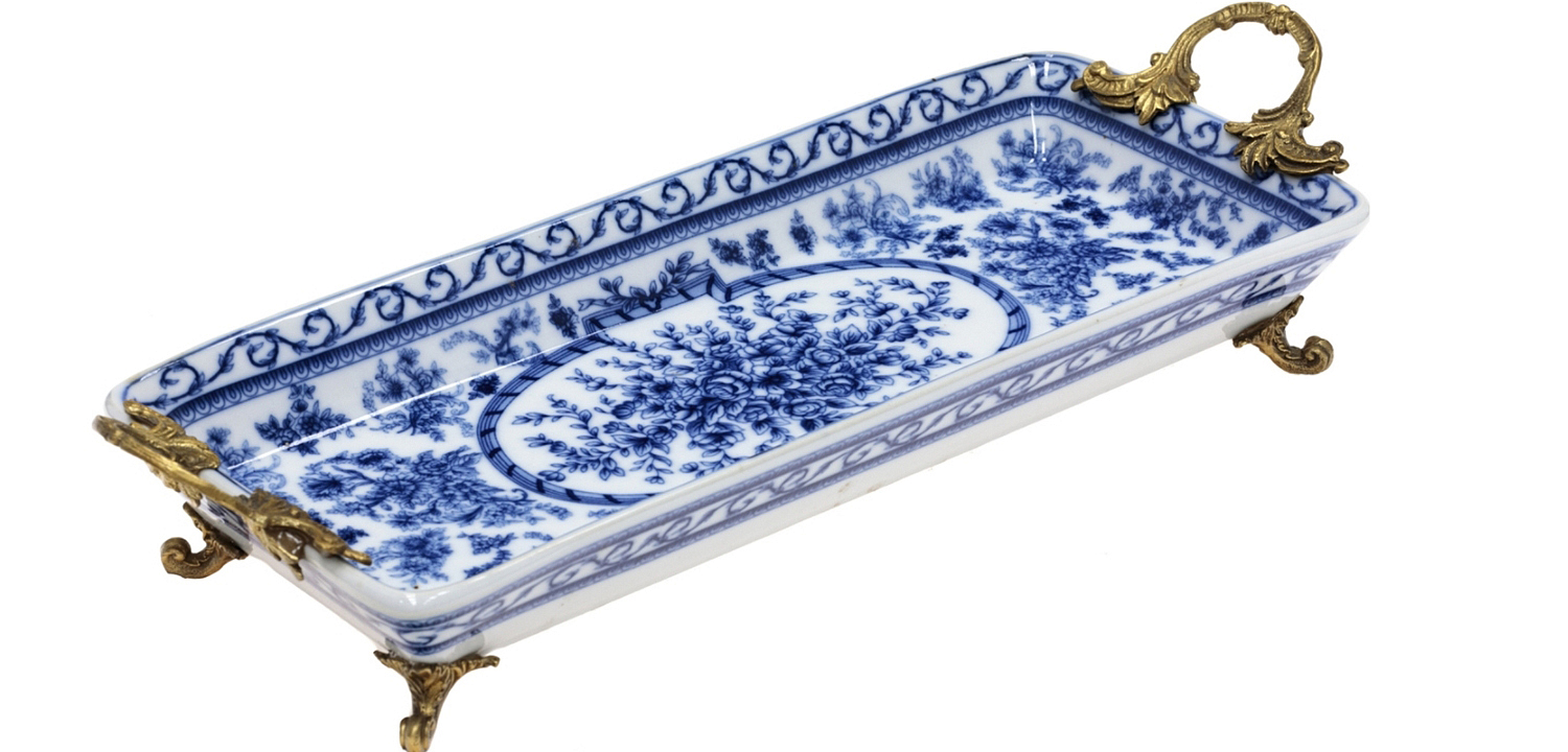 Поднос Orianne Blue and Bronze Поднос Orianne Blue and Bronze - Loft-Concept в Барнауле