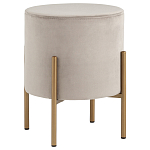 Бежевый пуф на золотистых ножках SANJAY варинант исполнения - 1 | Loft Concept в Барнауле