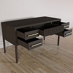 Большой Рабочий стол Primo с 5 выдвижными ящиками Темный орех варинант исполнения - 6 | Loft Concept в Барнауле