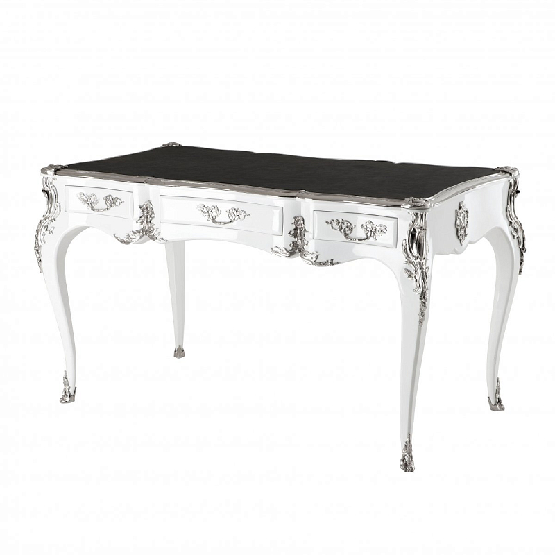 Рабочий стол Eichholtz Desk Lodewijk XV Никель Черный Белый Рабочий стол Eichholtz Desk Lodewijk XV Никель Черный Белый в Барнауле | Loft Concept
