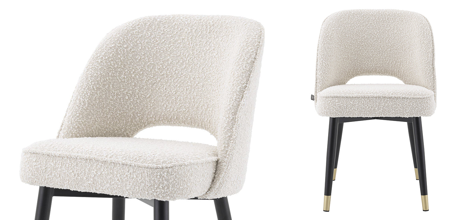 Комплект из двух стульев Eichholtz Dining Chair Cliff set of 2 Boucle cream Комплект из двух стульев Eichholtz Dining Chair Cliff set of 2 Boucle cream - Loft-Concept в Барнауле