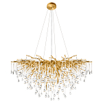 Люстра подвесная с прозрачными стеклянными подвесками в форме капель Диаметр 100 см Droplet Chandelier варинант исполнения - 2 | Loft Concept в Барнауле