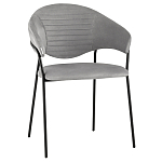 Серый стул с обивкой из искусственной замши Alexis варинант исполнения - 1 | Loft Concept в Барнауле