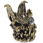 Декоративная статуэтка Дракон со стеклянным шаром Dragon and Glass Ball Gold Black варинант исполнения - 3 | Loft Concept в Барнауле