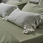 Чехол на подушку мятного цвета с бахромой и объемным узором Ethnic mix варинант исполнения - 5 | Loft Concept в Барнауле