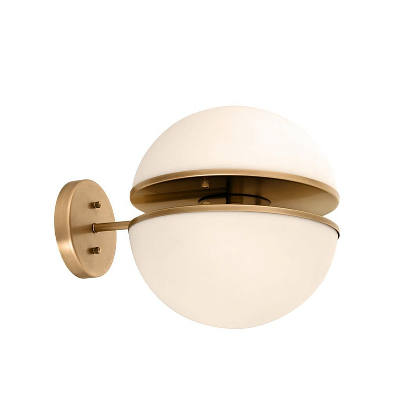 Бра Wall Lamp Spiridon Латунь Античная полированная Белый Бра Wall Lamp Spiridon Латунь Античная полированная Белый в Барнауле | Loft Concept