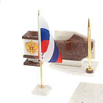 Настольный письменный набор из мрамора и лемезита с гербом и флагом России Marble Accessory варинант исполнения - 3 | Loft Concept в Барнауле