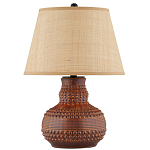 Настольная лампа темно-коричневая с тканевым абажуром в форме конуса Сhieftain варинант исполнения - 3 | Loft Concept в Барнауле