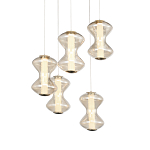 Люстра светодиодная с стеклянными волнообразными плафонами Amphora of Light варинант исполнения - 2 | Loft Concept в Барнауле