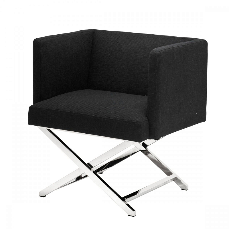 Кресло Eichholtz Chair Dawson Black Черный Нержавеющая сталь Кресло Eichholtz Chair Dawson Black Черный Нержавеющая сталь в Барнауле | Loft Concept