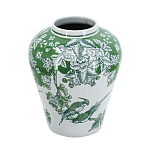 Ваза с зелеными цветочными и птичьими мотивами Vase Inspired by Nature варинант исполнения - 1 | Loft Concept в Барнауле