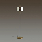 Торшер с круглым плафоном на высокой бронзовой ножке с вертикальным декором из металлических трубок Sohne варинант исполнения - 2 | Loft Concept в Барнауле