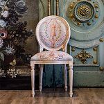 Стул из массива бука светло-серый с растительным орнаментом Raffael Angel Grey Chair варинант исполнения - 2 | Loft Concept в Барнауле