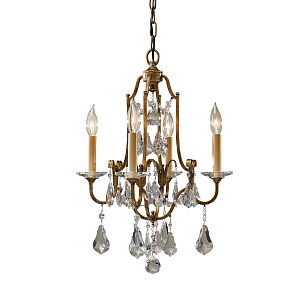 Люстра с 4-мя лампами и стеклянными подвесками в классическом стиле Feiss