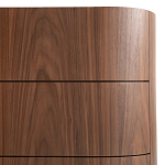 Комод округлой формы с тремя ящиками Walnut and Leather варинант исполнения - 7 | Loft Concept в Барнауле