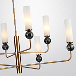 Люстра на штанге с 8-ю цилиндрическими матовыми плафонами и шарами из камня Orb Essence варинант исполнения - 7 | Loft Concept в Барнауле