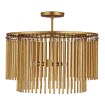Потолочный светильник двухъярусный золотого цвета Metal Tentacles варинант исполнения - 3 | Loft Concept в Барнауле