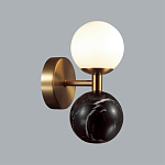 Бра с шарообразным матовым плафоном и шаром из камня на металлическом основании Orb Essence варинант исполнения - 8 | Loft Concept в Барнауле