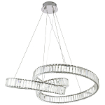 Подвесная люстра в виде изогнутых колец с хрустальным декором Ring Horizontal Oculus Chrome Light Chandelier варинант исполнения - 2 | Loft Concept в Барнауле