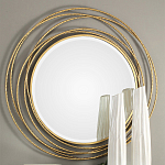 Золотое настенное круглое зеркало Golden Orbit варинант исполнения - 1 | Loft Concept в Барнауле