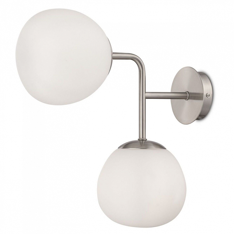 Бра Tiepolo Ball Sconces Double nickel Никель Белый Бра Tiepolo Ball Sconces Double nickel Никель Белый в Барнауле | Loft Concept