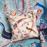 Подушка декоративная с изображением птиц в саду Beige Chinoiserie Birds in the Peach Orchard Cushion варинант исполнения - 3 | Loft Concept в Барнауле