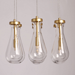 Люстра с 7-ю прозрачными плафонами из стекла в форме капли Lucid Rain  варинант исполнения - 6 | Loft Concept в Барнауле