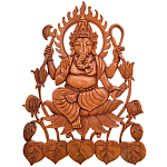 Панно из дерева Ганеша Panel With Animals варинант исполнения - 1 | Loft Concept в Барнауле