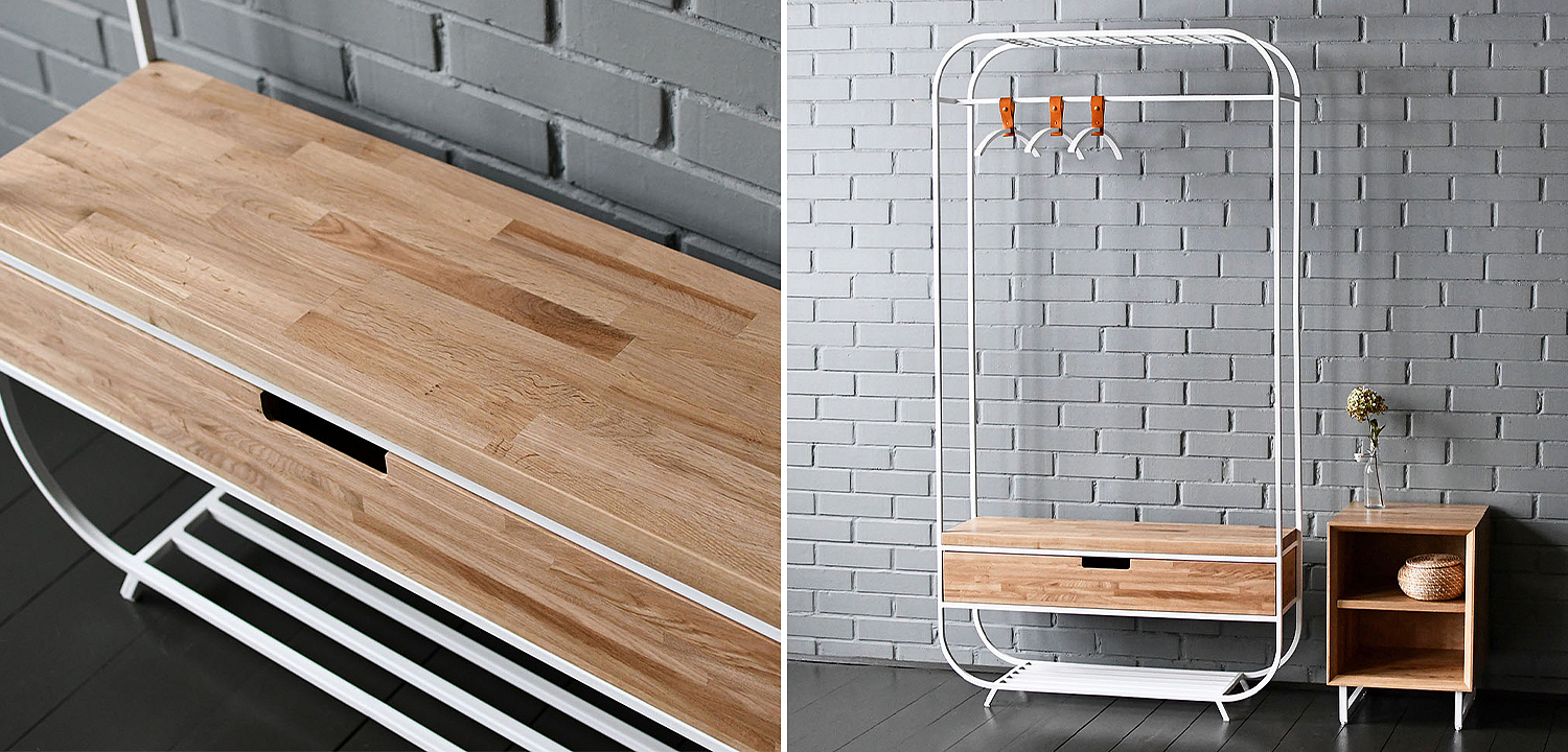 Рейл с выдвижным ящиком Ewing White Industrial Metal Rust Clothes Rail Рейл с выдвижным ящиком Ewing White Industrial Metal Rust Clothes Rail - Loft-Concept в Барнауле