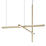 Люстра с 3-мя  пересекающимися цилиндрическими плафонами на тонких тросах Trumpet tube варинант исполнения - 1 | Loft Concept в Барнауле