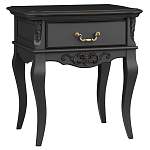 Тумба прикроватная черная из массива бука в стиле прованс Black Provence варинант исполнения - 1 | Loft Concept в Барнауле