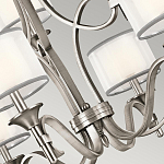 Люстра с белыми тканевыми абажурами в прозрачных стеклянных цилиндрах Kichler варинант исполнения - 3 | Loft Concept в Барнауле